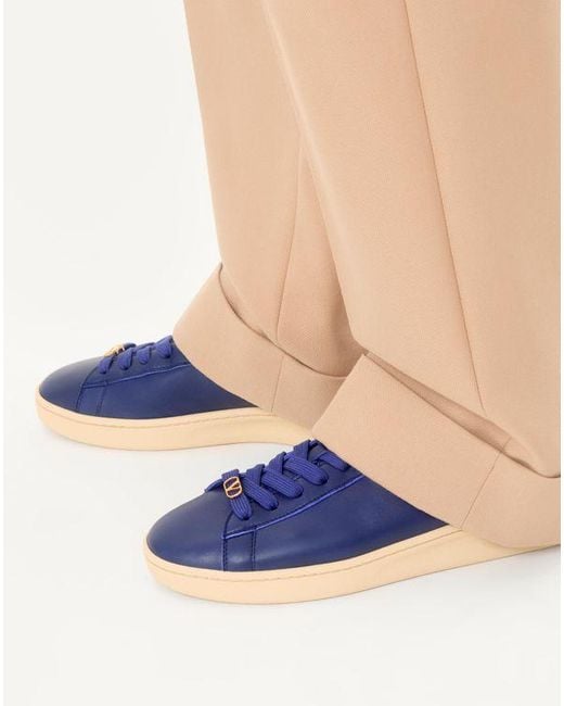 メンズ Valentino Garavani ロイコ ナッパカーフスキン スニーカー おとこ インディゴ Blue