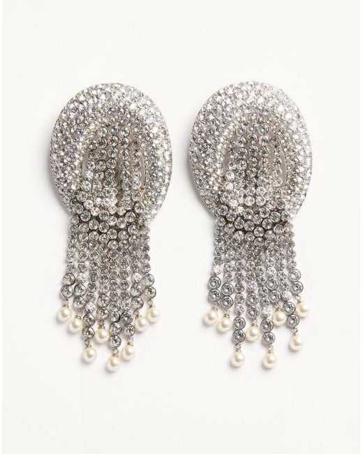 Valentino Garavani White Kabarett Earrings