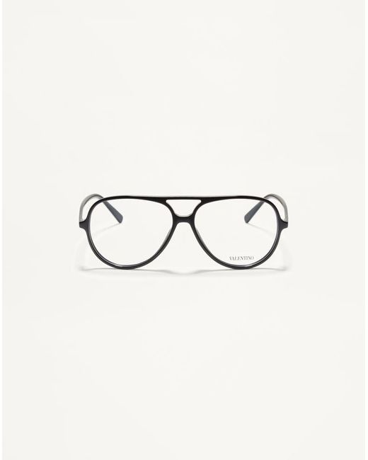 Valentino Natural Round Acetate Eyewear