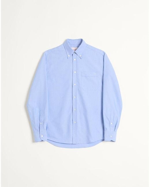 Valentino Blue Vlogo Embroidered Cotton Shirt 37 for men