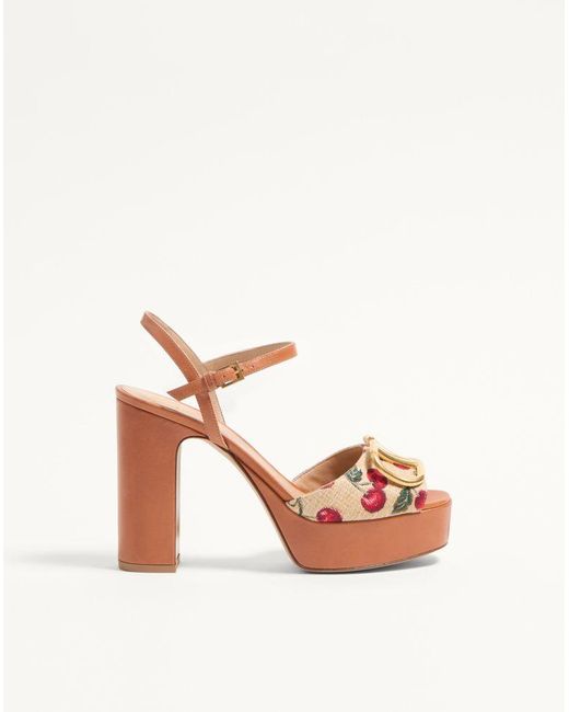 Valentino Garavani Pink Vlogo Signature Cherryfic Platform Sandal 115Mm 35