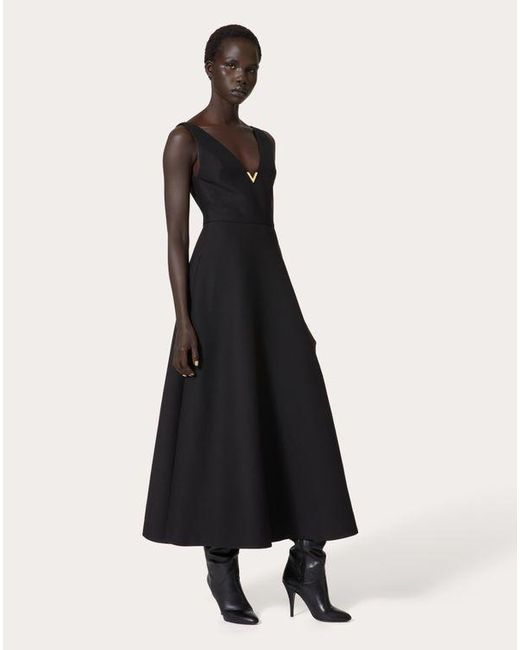 Valentino Black Crepe Couture Midi Dress
