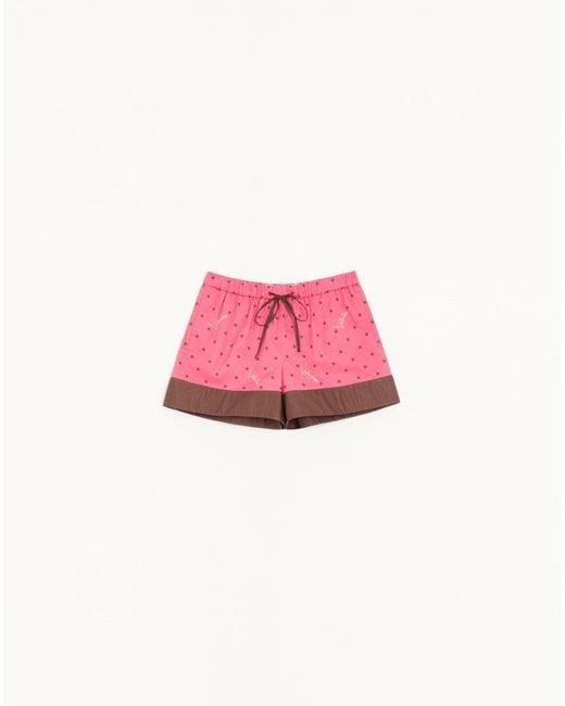 Valentino Pink Starry Signature Muslin Shorts