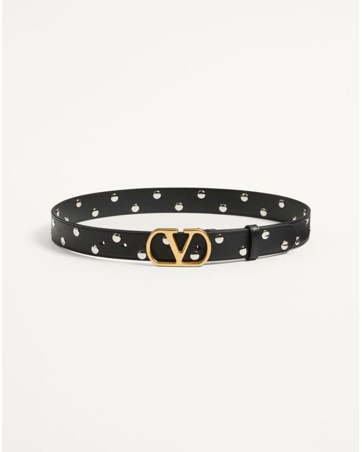 Valentino Garavani Black Vlogo Signature Belt