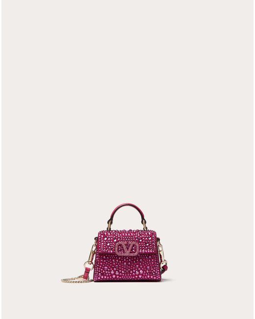 Valentino Garavani Pink Vsling Micro Handbag With Sparkling Embroidery