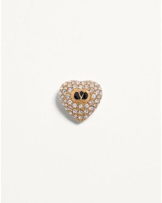 Valentino Garavani クールロイヤル メタル X エナメル X スワロフスキー®クリスタル ピアス 女性 ゴールド/クリスタル Natural