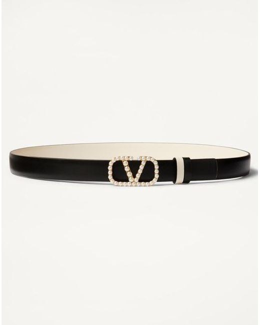 Valentino Garavani Natural Vlogo Signature Reversible Belt