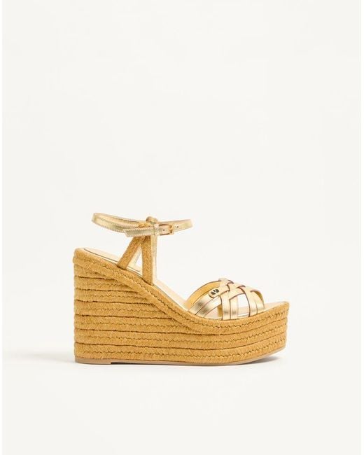 Valentino Garavani Metallic Bribri Wedge Sandal