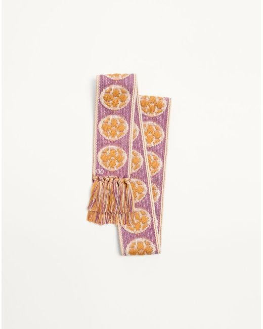 Valentino Garavani White Antibes Cotton Scarf With Fringe for men