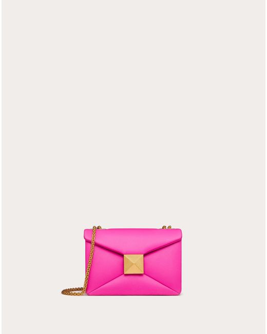 one stud nappa micro bag with chain