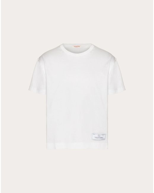 Valentino Natural Cotton T-shirt With Maison Tailoring Label for men