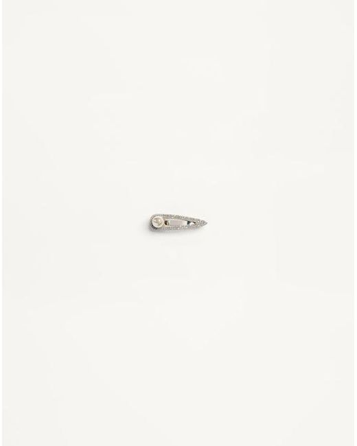 Pince À Cravate Vlogo Signature En Métal Avec Perle Et Cristaux Swarovski Homme Valentino Garavani pour homme en coloris Natural