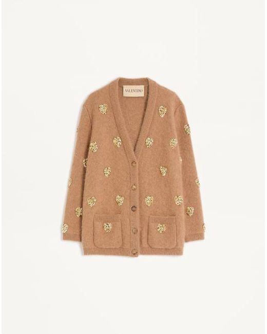 Cardigan Ricamato Donna di Valentino in Natural