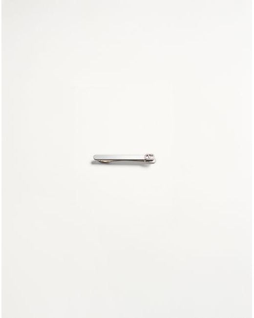 Valentino Garavani Natural Vlogo Signature Metal Tie Clip for men