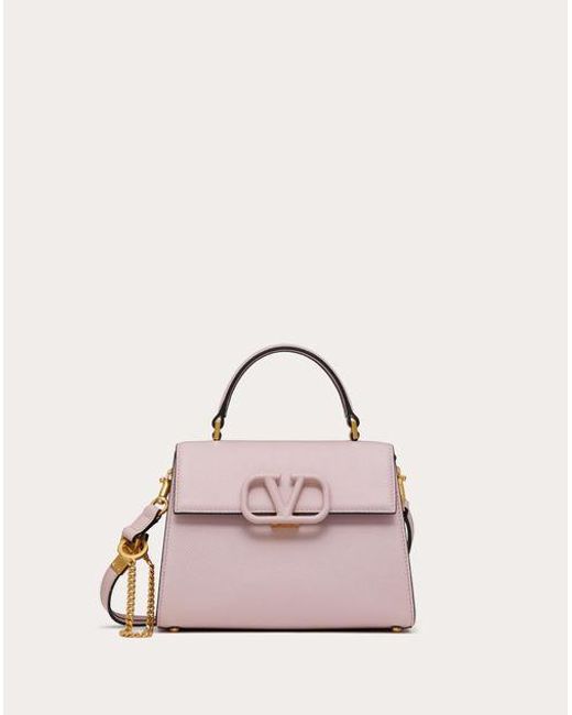 Valentino Garavani Pink Small Vsling Grainy Calfskin Handbag