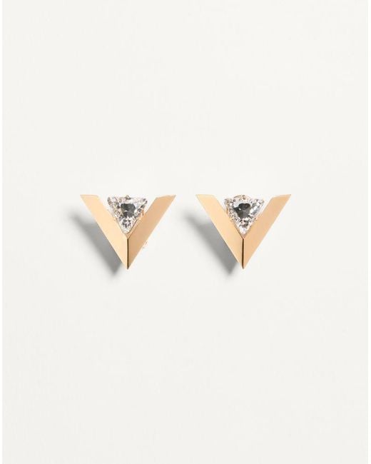 Valentino Garavani Natural Je Les V Metal And Crystal Earrings