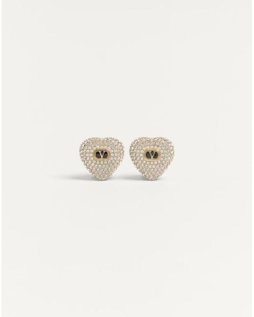 Valentino Garavani Natural Coeur Royal Metal, Enamel And Swarovski Crystal Earrings