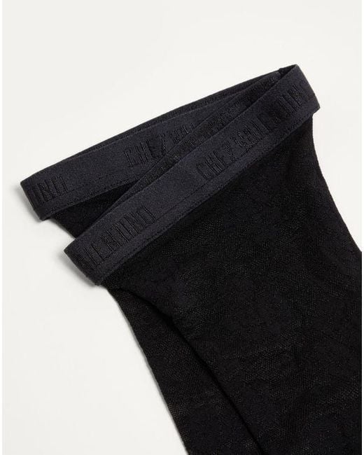 Valentino Black Lycra-Strumpfhose Mit Blumenmuster Frau