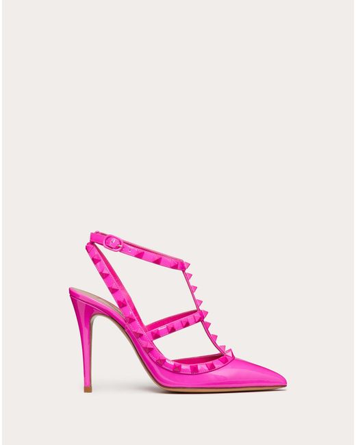 rockstud ankle strap pump with tonal studs 100 mm