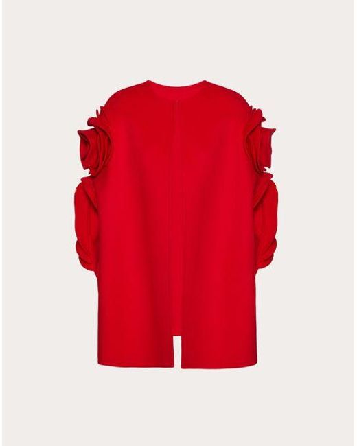 Cappa in compact drap di Valentino in Red