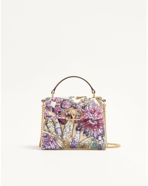 Valentino Garavani Pink Vsling Embroidered Mini Handbag