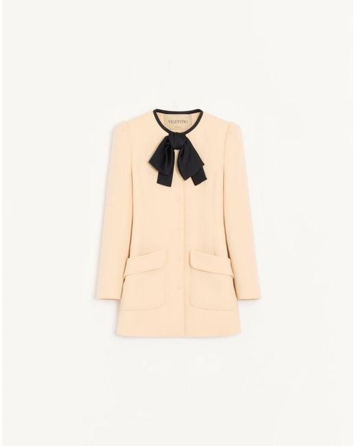 Valentino Natural Wool Crepe Caban