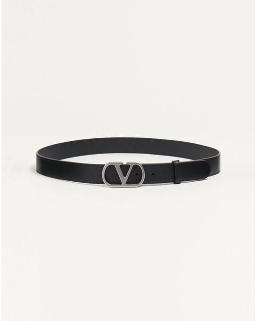 Valentino Garavani Black Vlogo Signature Belt for men