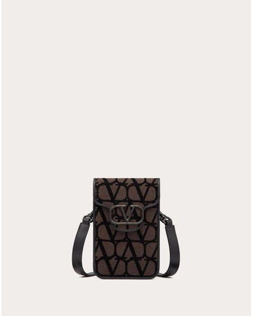 Valentino Garavani Black Loco' Toile Iconographe Cross Body Mini Bag for men