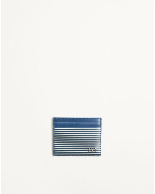 Valentino Garavani Blue Vlogo Signature Cardholder for men