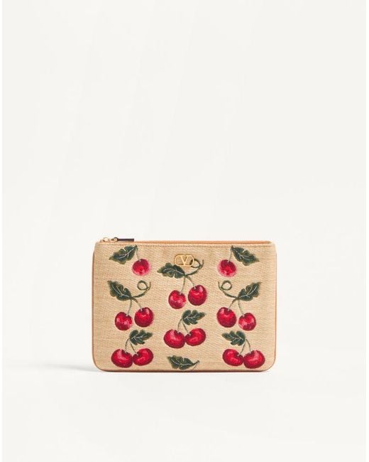Valentino Garavani White Vlogo Signature Pouch