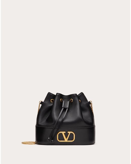 mini bucket bag in nappa with vlogo signature chain
