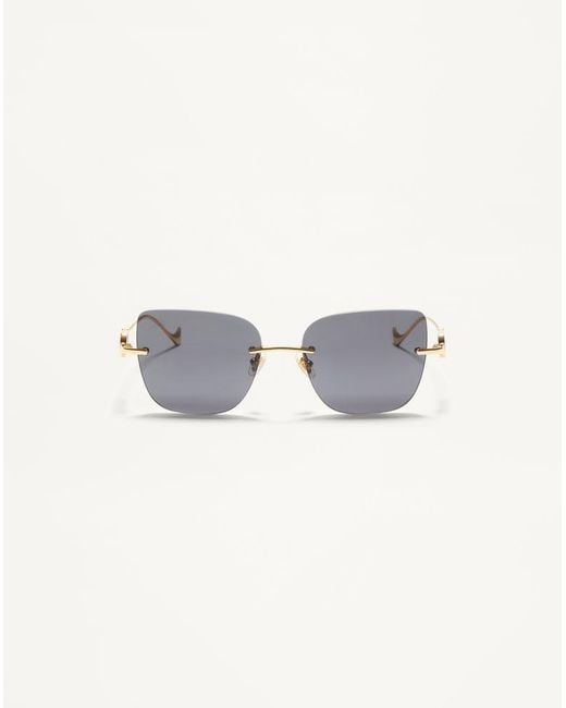 Valentino Blue Geometric Metal Eyewear