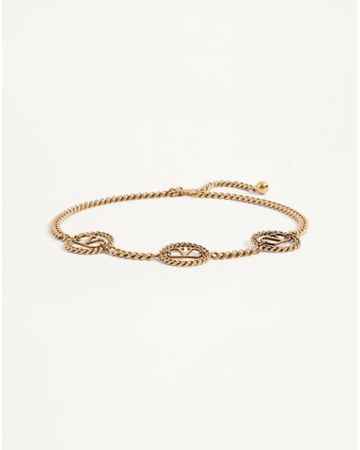 Valentino Garavani Natural Vlogo Signature Chain Belt