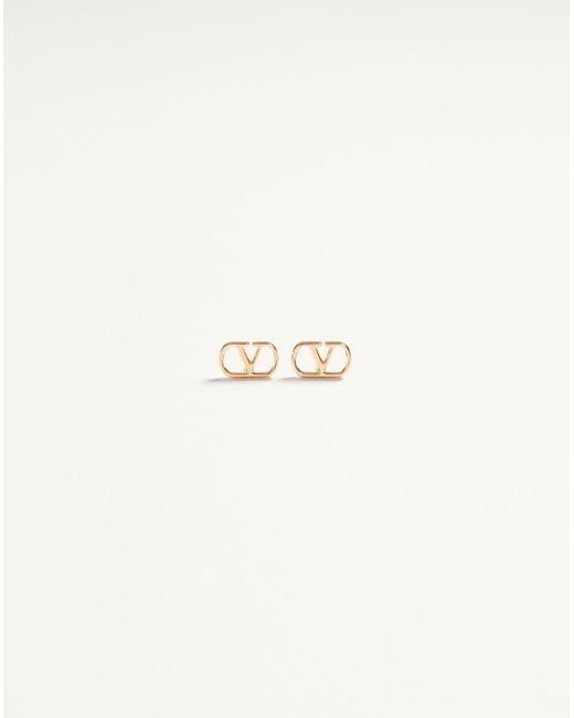 Valentino Garavani Natural Vlogo Signature Metal Earrings
