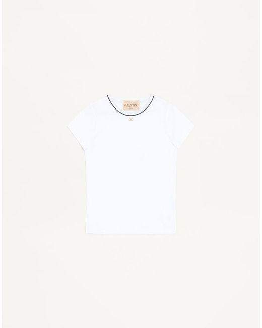 Valentino White Cotton Jersey T-Shirt