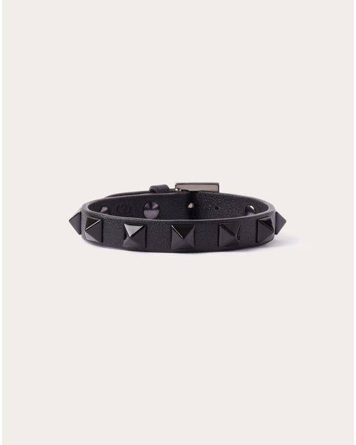 Valentino Garavani Rockstud Bracelet In Leather And Metal in Black for ...