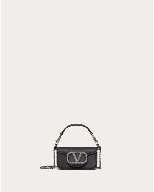 Valentino Garavani Natural Locò Micro Bag With Chain And Jewel Logo