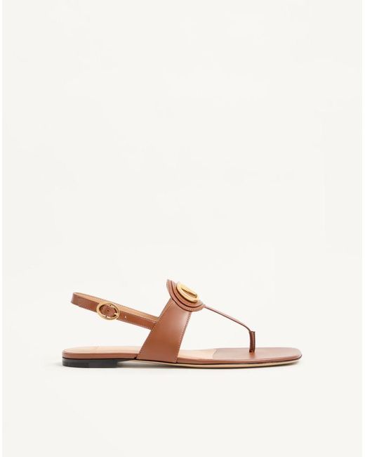Valentino Garavani Natural Vlogo Signature Thong Sandal