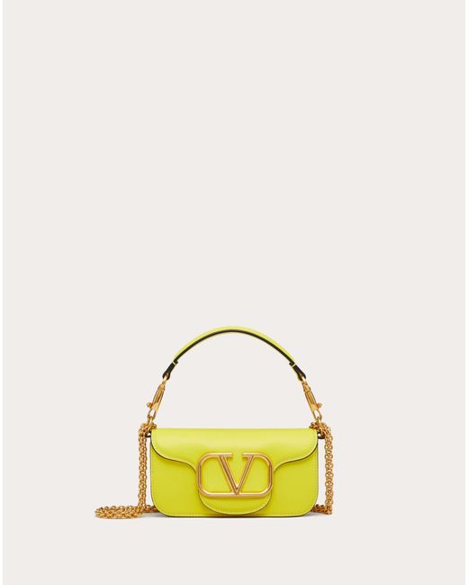 Valentino Garavani Locò Small Shoulder Bag In Calfskin in Yellow | Lyst