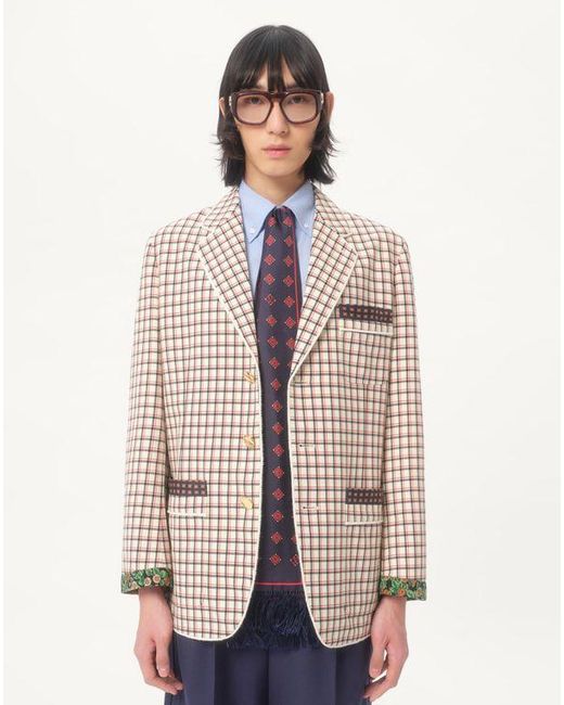 メンズ Valentino Garavani オプティクール シルク フリンジ付きバンドゥスカーフ おとこ ネイビー/イエロー/レッド Blue