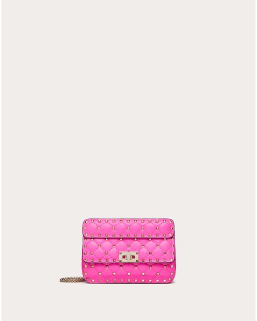 Valentino Garavani Small Nappa Rockstud Spike Bag in Pink | Lyst