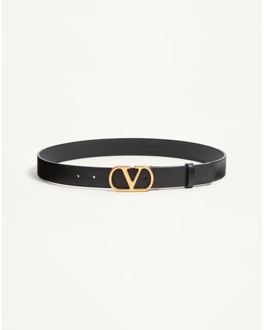Valentino Garavani Black Vlogo Signature Belt for men