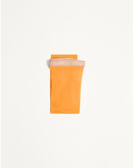 Valentino Orange Lycra Lace Tights