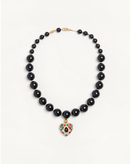 Valentino Garavani Metallic Coeur Royal Necklace for men