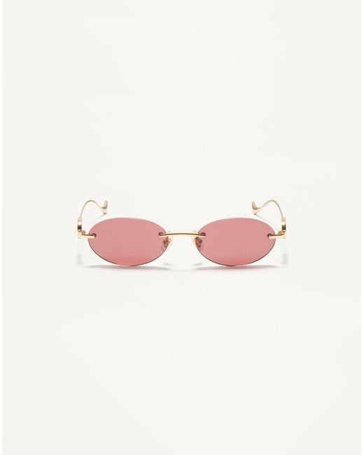 Valentino Pink Geometric Metal Eyewear