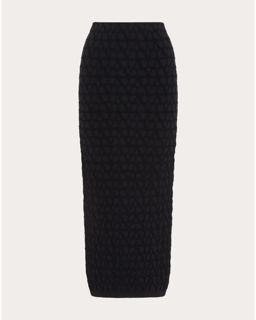 Valentino Black Toile Iconographe Stretched Viscose Skirt