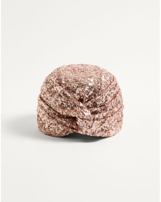 Valentino Garavani Pink Sequinned Turban