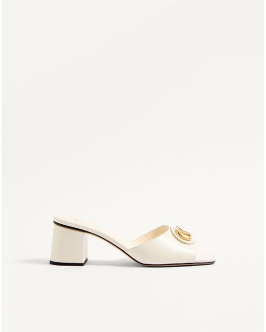Valentino Garavani Natural Vlogo Signature Slide Sandal