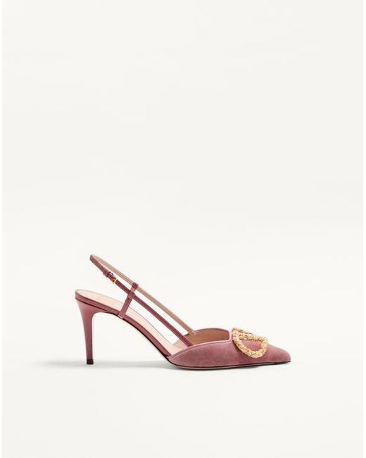 Valentino Garavani Pink Vlogo Signature Slingback Pumps