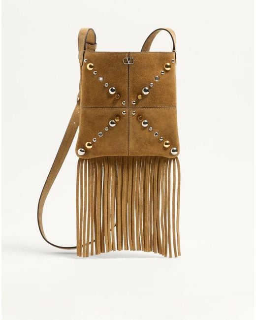 Valentino Garavani Natural Nellcôte Small Shoulder Bag